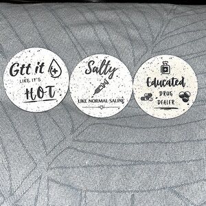 Medical professional/ Nurse themed humorous Ceramic Coasters 3 total